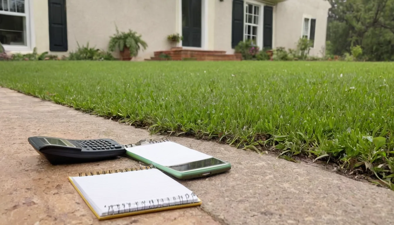 Homeowner taking notes and photos of a damp yard patch in the Concord area